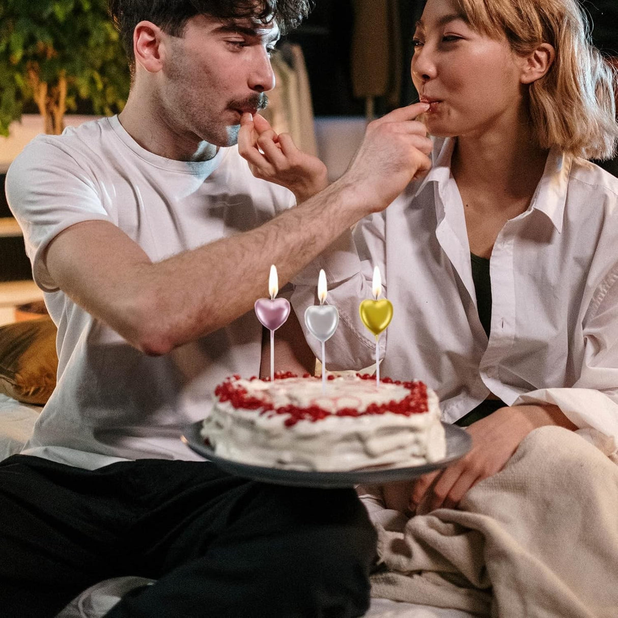 Lumanare de Tort, Vivimall, Model Inima, Party, 8.5 x 3 cm, Albastru - vivimall.ro