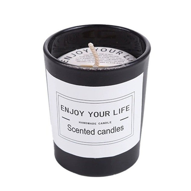 Lumanare Parfumata, Vivimall, Model Pahar Negru, Aroma de Mure, din Ceara de Soia, 6.2 x 5.2 cm, Negru - vivimall.ro