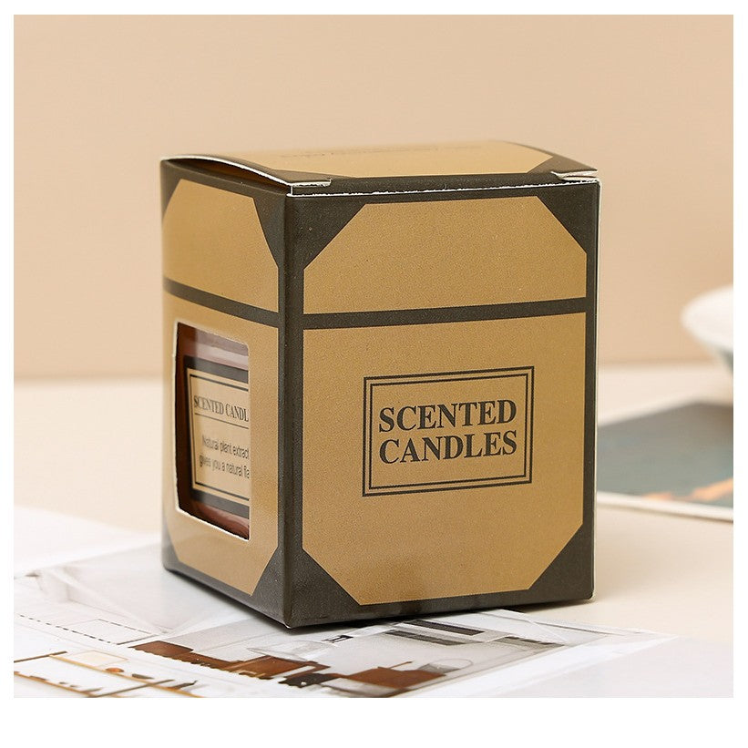 Lumanare Parfumata, Vivimall, Model Pahar Transparent, cu Ulei Esential, 4.8 x 5.4 x 5.5 cm, Aroma de Chihlimbar, Gri - vivimall.ro