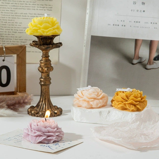 Lumanare Parfumata, Vivimall, Model Trandafir, Ardere 10h, 70 g, 7.5 x 3.5 cm, Parfum de Tuberoza, Alb - vivimall.ro