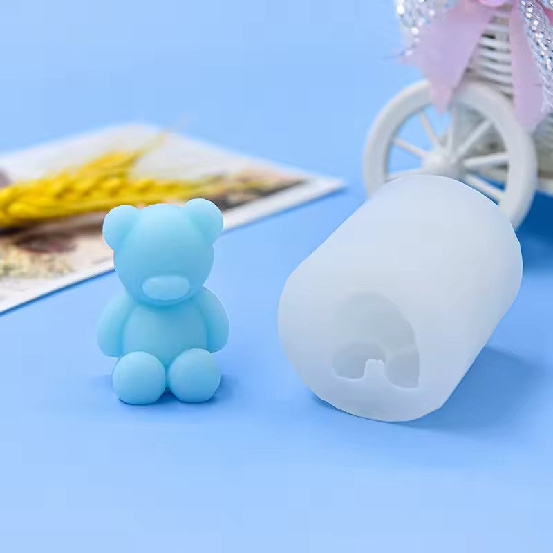 Lumanare Parfumata, Vivimall, Model Ursulet, Albastra, 5.5x3.6x4 cm - vivimall.ro