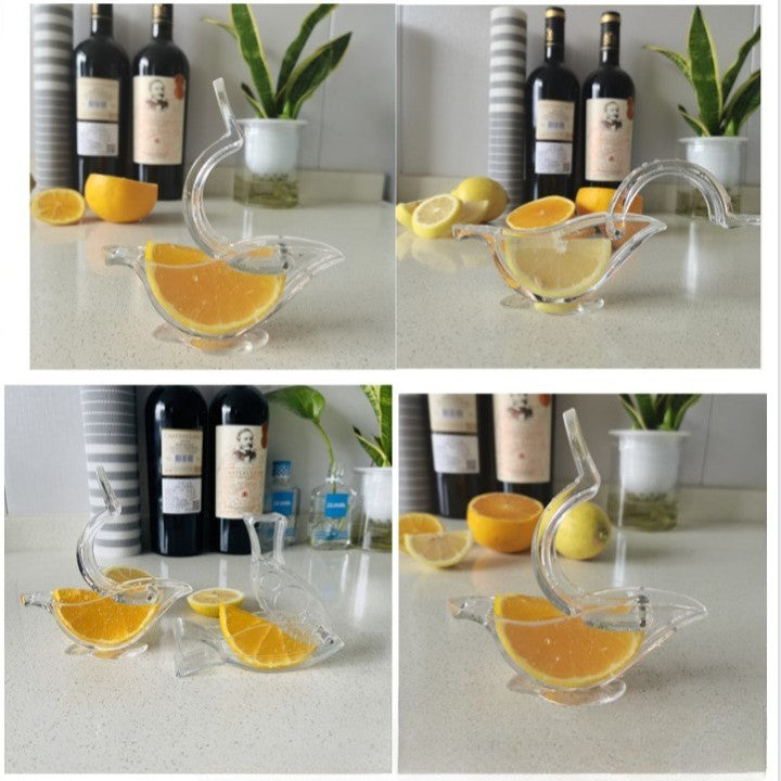 Storcator de Citrice Manual, Vivimall, Rezistente, Usor de Folosit si Depozitat, Durabil, Calitativ, 12x5cm, Model Pasare, Transparent - vivimall.ro