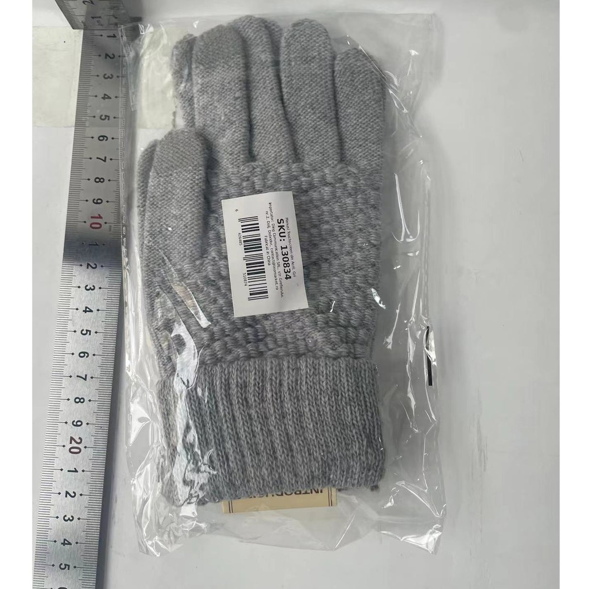 Manusi de Dama, Flippy, Functie Touchscreen (ecran tactil), Material Acril Tricotat, Manseta Elastica, Interior Catifelat, Marime Universala, Gri - vivimall.ro