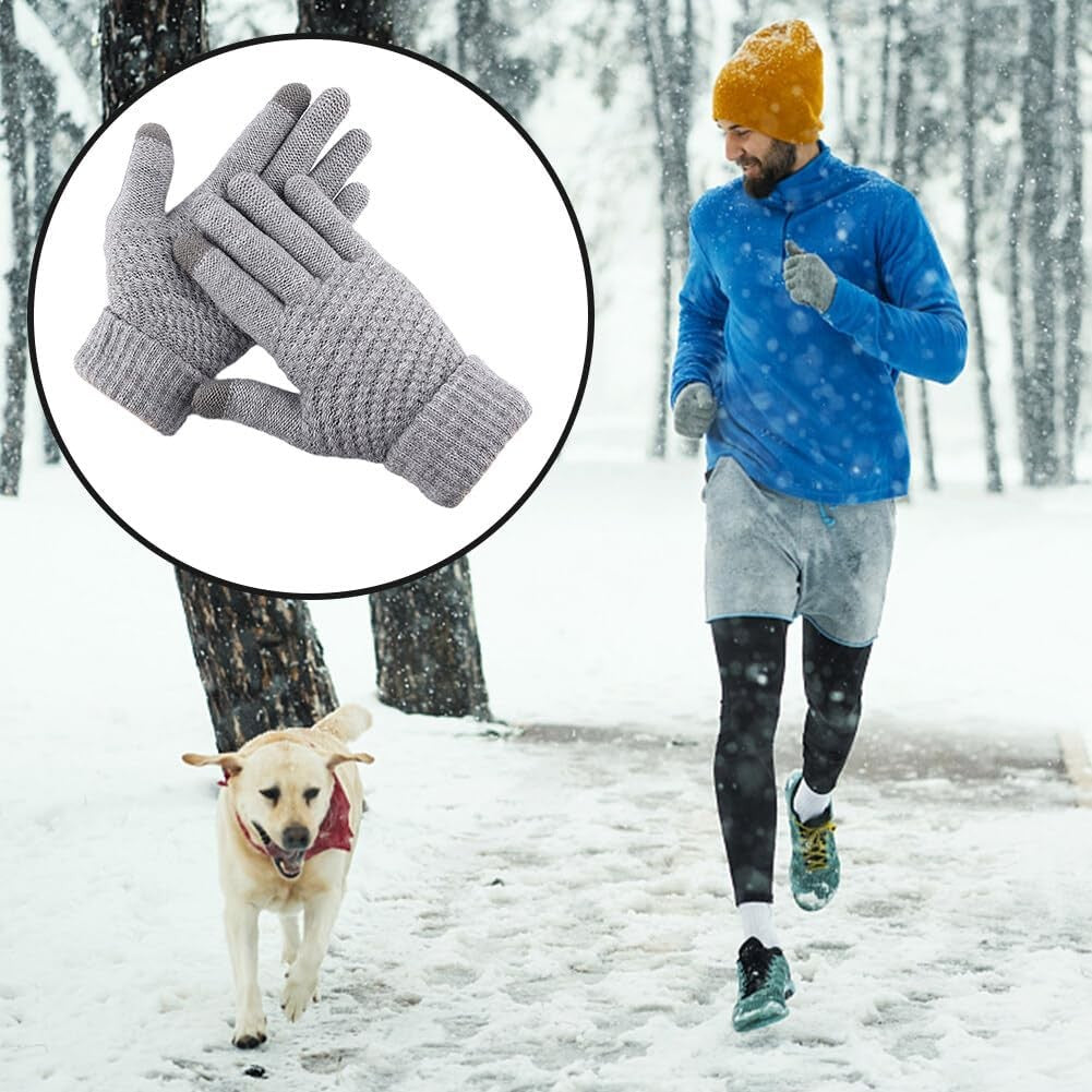 Manusi de Dama, Flippy, Functie Touchscreen (ecran tactil), Material Acril Tricotat, Manseta Elastica, Interior Catifelat, Marime Universala, Gri - vivimall.ro