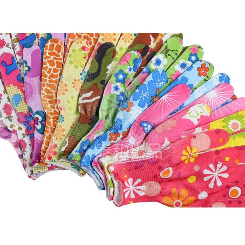 Manusi de Gradinarit, Flippy, din Nailon, Marime Universala 20 cm, Model Inflorat, Antiderapante, Multicolor - vivimall.ro