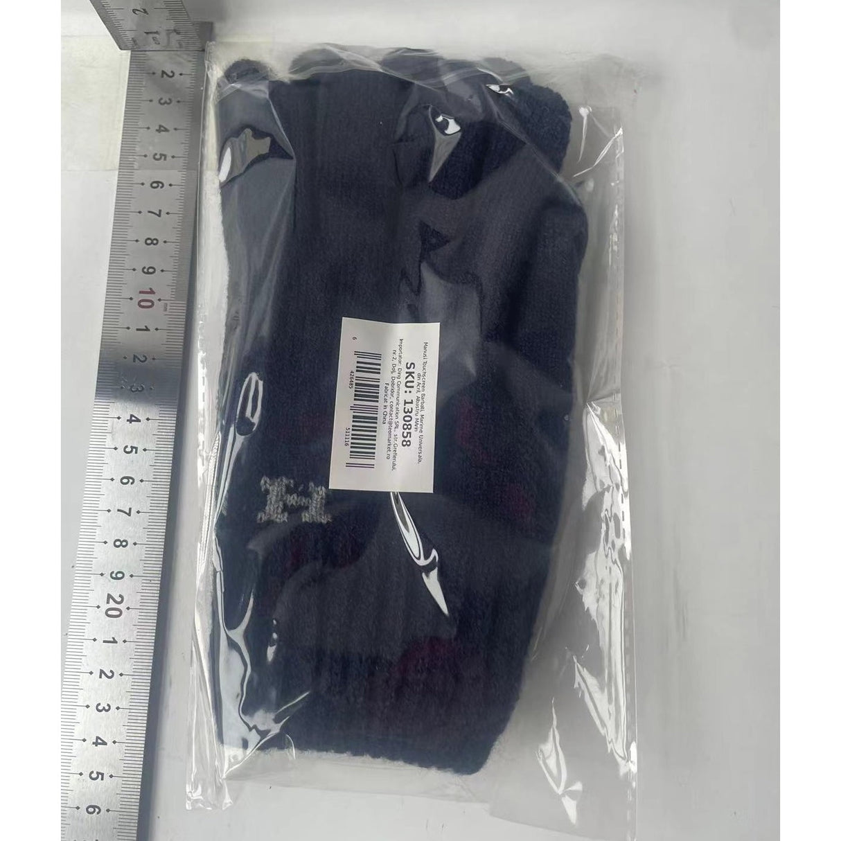 Manusi de Barbat, Vivimall, Model H, Functie Touchscreen (ecran tactil), Material Acril Tricotat, Manseta Elastica, Interior Catifelat, Marime Universala, Albastru Marin - vivimall.ro