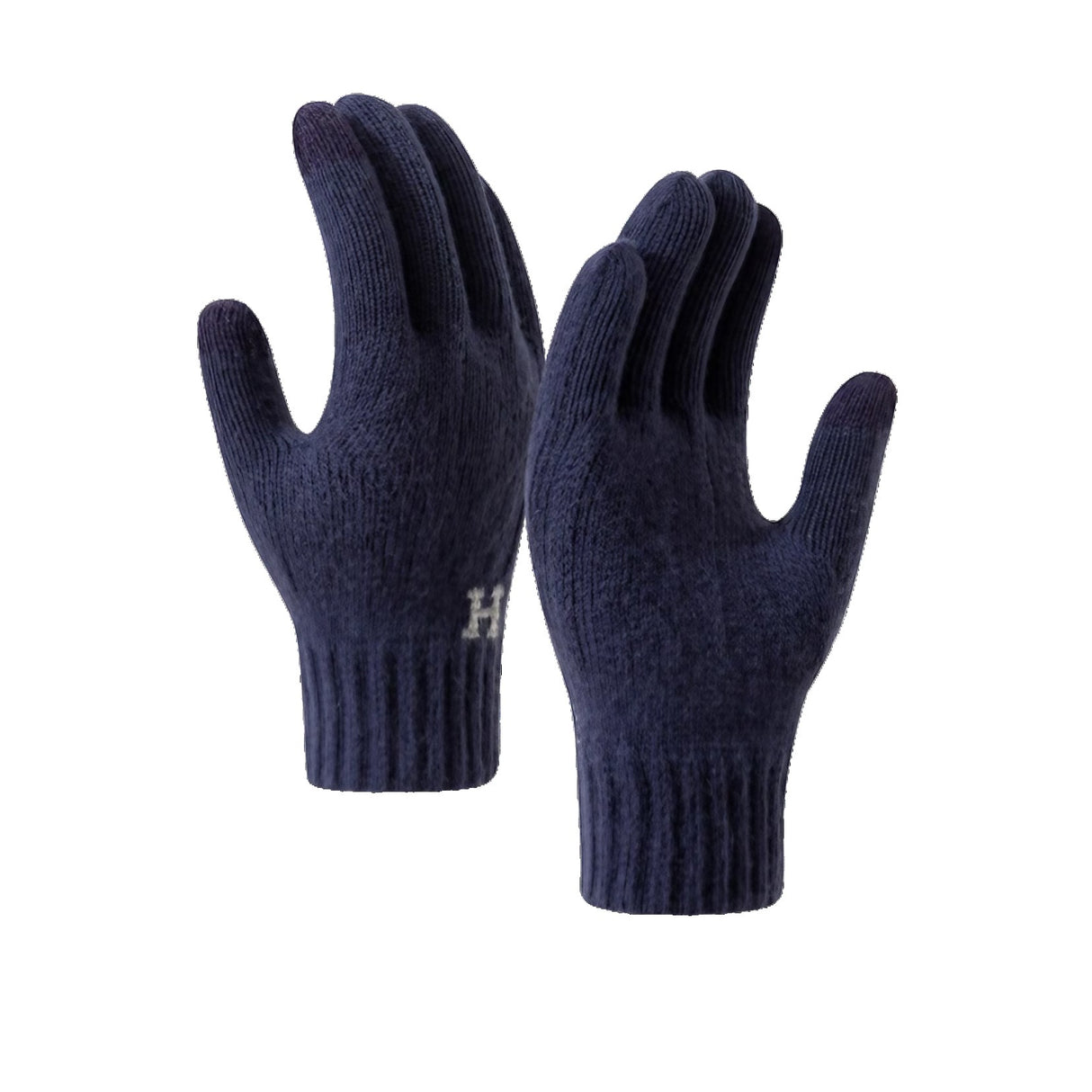 Manusi de Barbat, Vivimall, Model H, Functie Touchscreen (ecran tactil), Material Acril Tricotat, Manseta Elastica, Interior Catifelat, Marime Universala, Albastru Marin - vivimall.ro