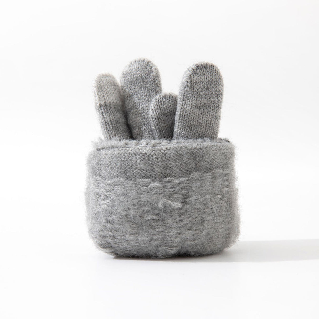 Manusi de Barbat, Vivimall, Model H, Functie Touchscreen (ecran tactil), Material Acril Tricotat, Manseta Elastica, Interior Catifelat, Marime Universala, Gri Deschis - vivimall.ro