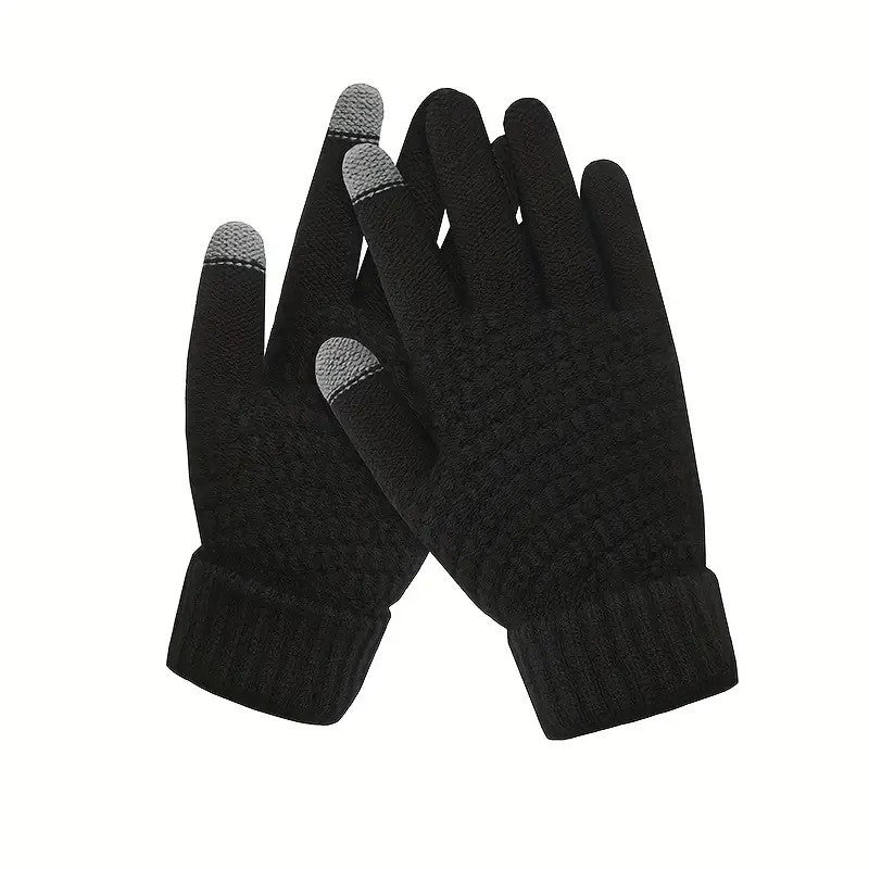 Manusi de Dama, Flippy, Functie Touchscreen (ecran tactil), Material Acril Tricotat, Manseta Elastica, Interior Catifelat, Marime Universala, Negru - vivimall.ro