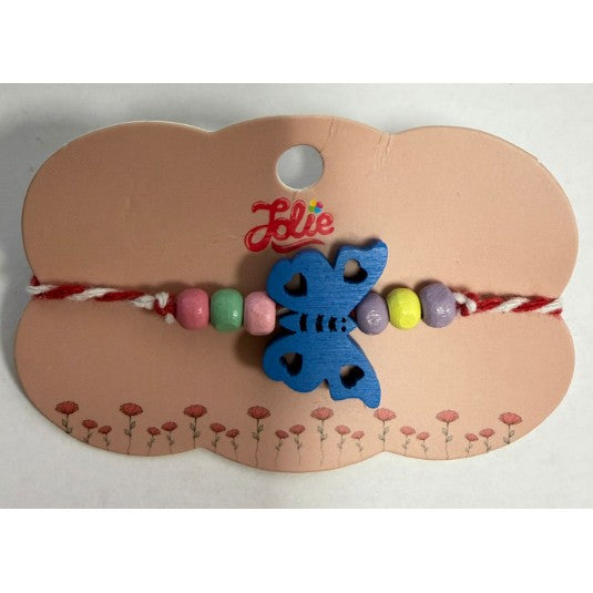 Martisor Bratara Multicolora pentru Copii, din Lemn si Textil, Model 17