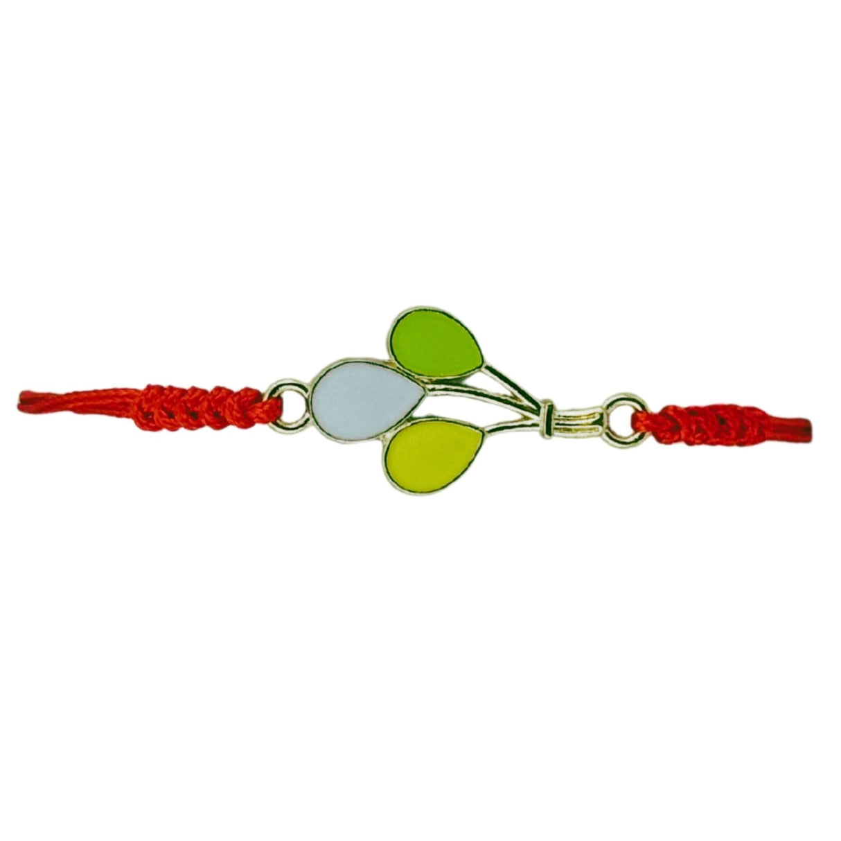 Martisor Bratara pentru Dama si Copii, Jolie, Model Balonase Colorate, Set 12 bucati, Pandantiv Emailat cu Contur Auriu, Snur Reglabil, Rosu/Multicolor - vivimall.ro