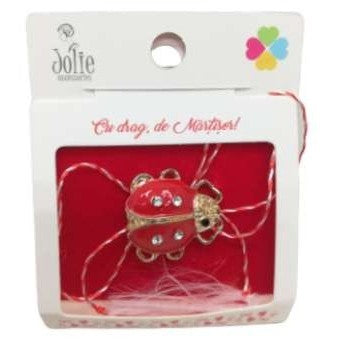 Martisor Brosa Buburuza cu Pietre Model B-24 5.5cm x 7cm - vivimall.ro