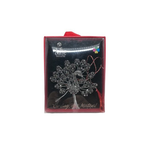Martisor Brosa VINTAGE V4 Paun Negru 8cm x 10cm - vivimall.ro