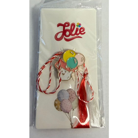 Martisor pentru copii, Brosa, Material Metal, Ambalaj Carton cu Design, Deimensiune Brosa Aproximativ 2 x 2 cm, Multicolor, Model 49