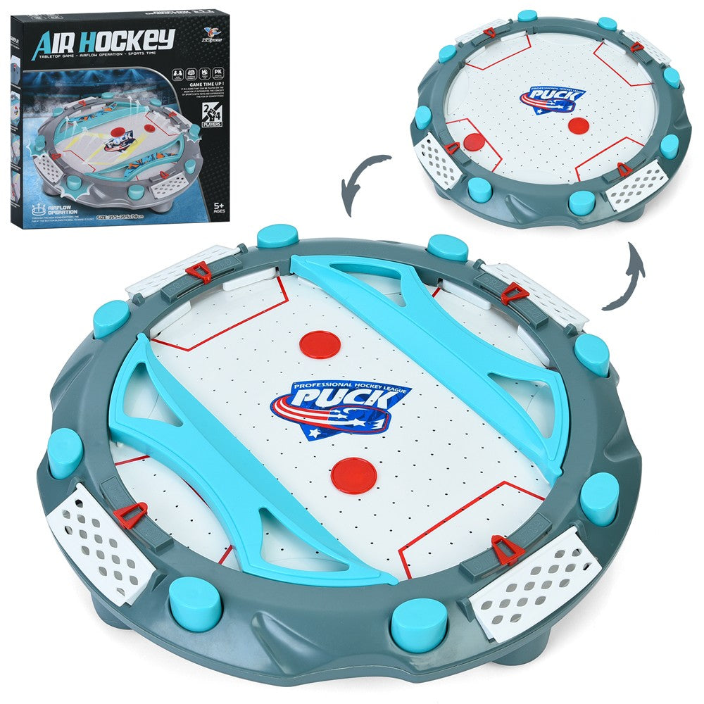 Masa Air Hockey, Vivimall, cu Tabela de Scor, 2 Pucuri, Fara Picioare, din ABS, pentru Adulti/Copii +5 Ani, 35.5 x 7.8 x 35.5 cm, Gri - vivimall.ro