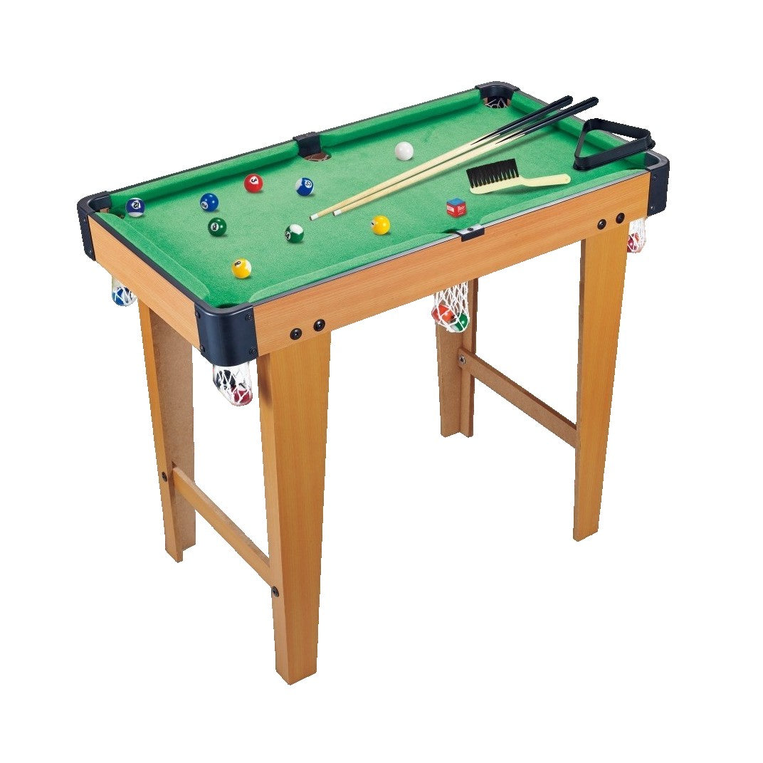 Masa de Biliard, Vivimall, cu Picioare, +6 Ani, 74 x 63 x 40 cm, din Lemn/ABS, Maro/Verde - vivimall.ro