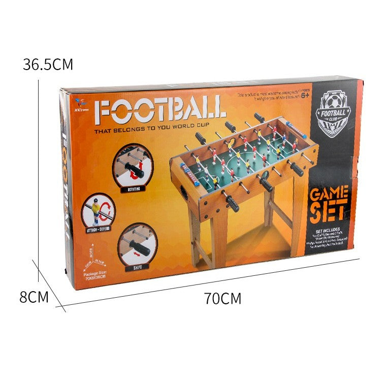 Masa de Fotbal cu Teren si 18 Jucatori Vivimall, 6 Manere, cu Tablou pentru Scor, din Metal, Lemn si ABS, 69 x 36.5 x 61 cm, cu Picioruse, pentru copii/adulti - vivimall.ro