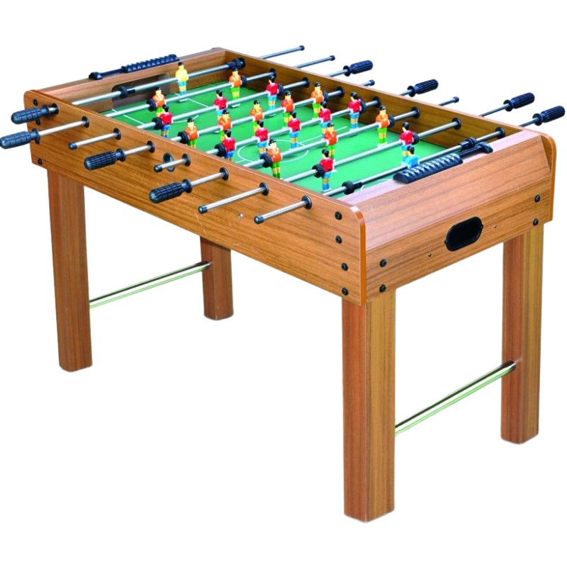 Masa de Fotbal cu Teren si 21 Jucatori Vivimall, 8 Manere, cu Tablou pentru Scor, din Metal, Lemn si ABS, 120 x 61.5 x 81 cm, cu Picioare, pentru copii/adulti - vivimall.ro