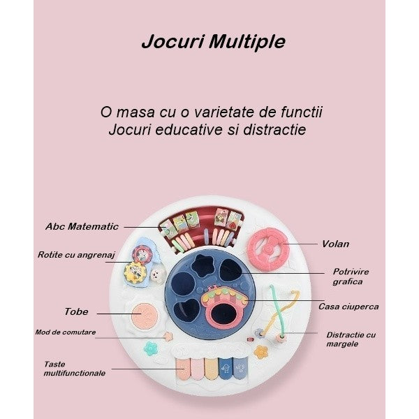 Masa educativa pentru copii cu accesorii, fara margini ascutite - vivimall.ro