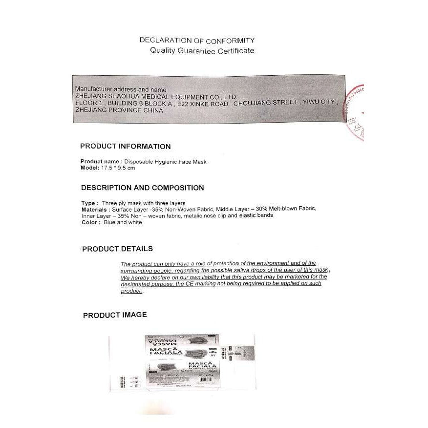 Masca faciala Flippy, 3 straturi si 3 pliuri - 50 bucati - vivimall.ro