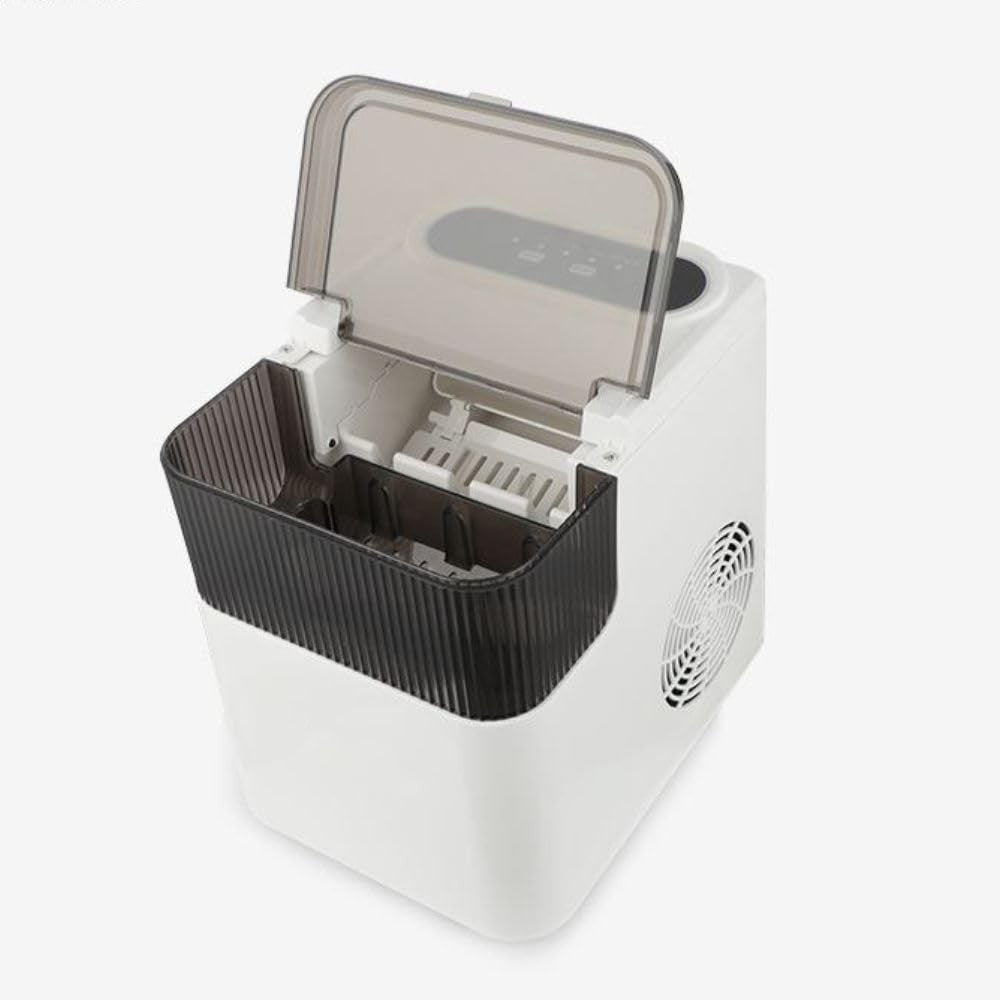 Masina de Facut Gheata, Vivimall, din ABS, 12 kg/24h, Capacitate 500 g, 2 Marimi, Portabil, 39 x 23 x 28 cm, Automata, Alb - vivimall.ro