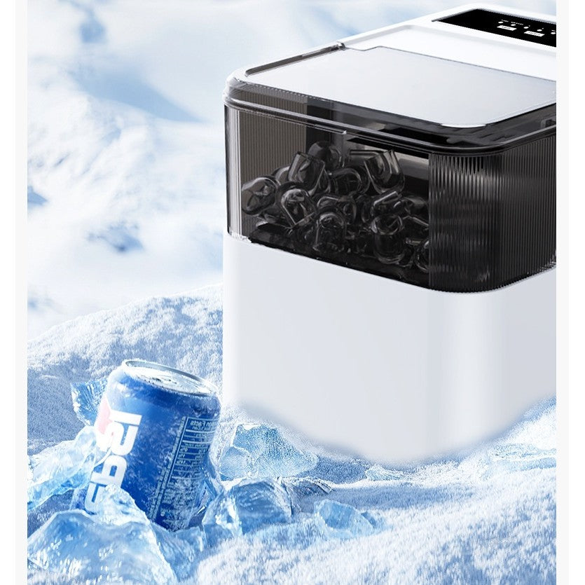 Masina de Facut Gheata, Vivimall, din ABS, 12 kg/24h, Capacitate 500 g, 2 Marimi, Portabil, 39 x 23 x 28 cm, Automata, Alb - vivimall.ro