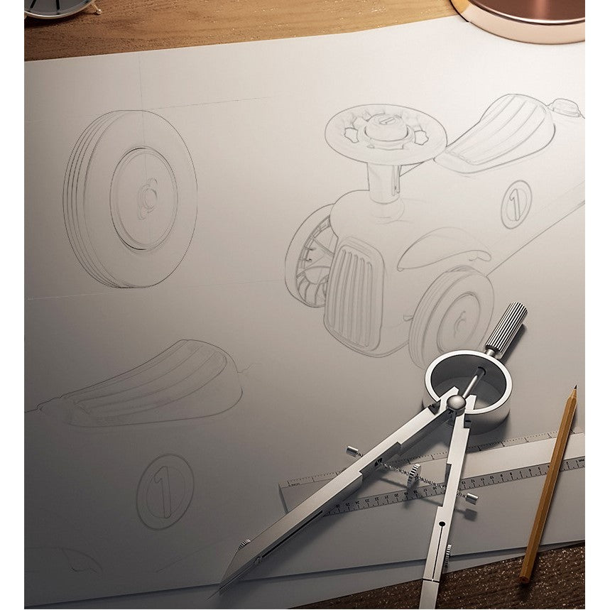 Masinuta Ride-On Vivimall, cu Sistem Anti-Rasturnare, Claxon pe Volan, 1-6 Ani, 60 x 28 x 34 cm, Rosu-Crem - vivimall.ro