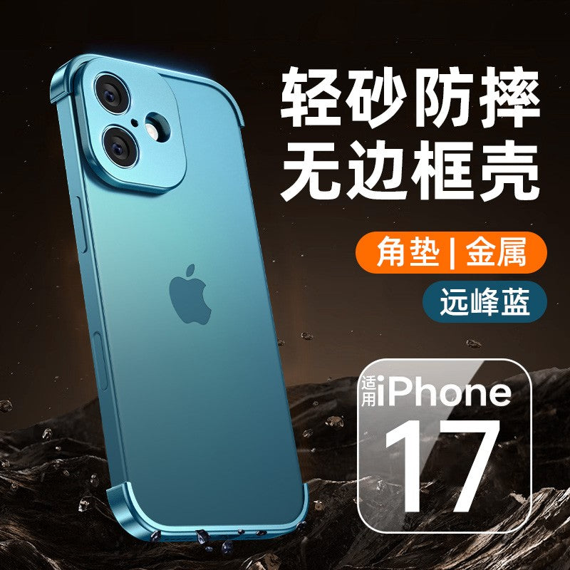 Carcasa de Metal pentru iPhone 17, Vivimall, Fara margini, Albastru - vivimall.ro