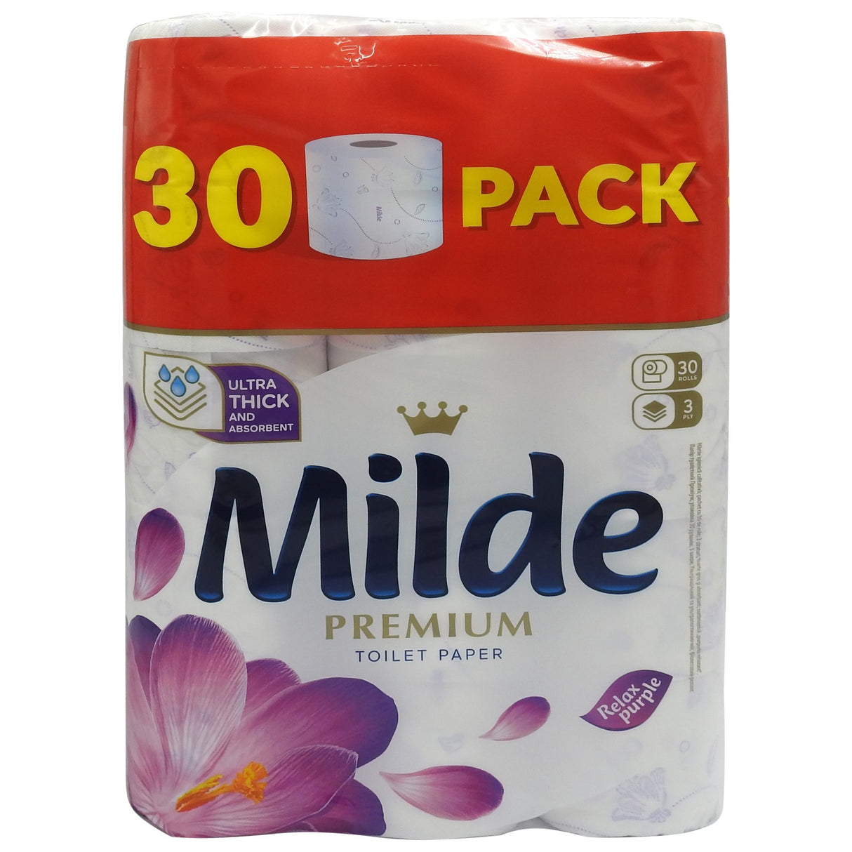 Hartie Igienica, MILDE, Relax Purple, Set 30 Role, 3 Straturi - vivimall.ro