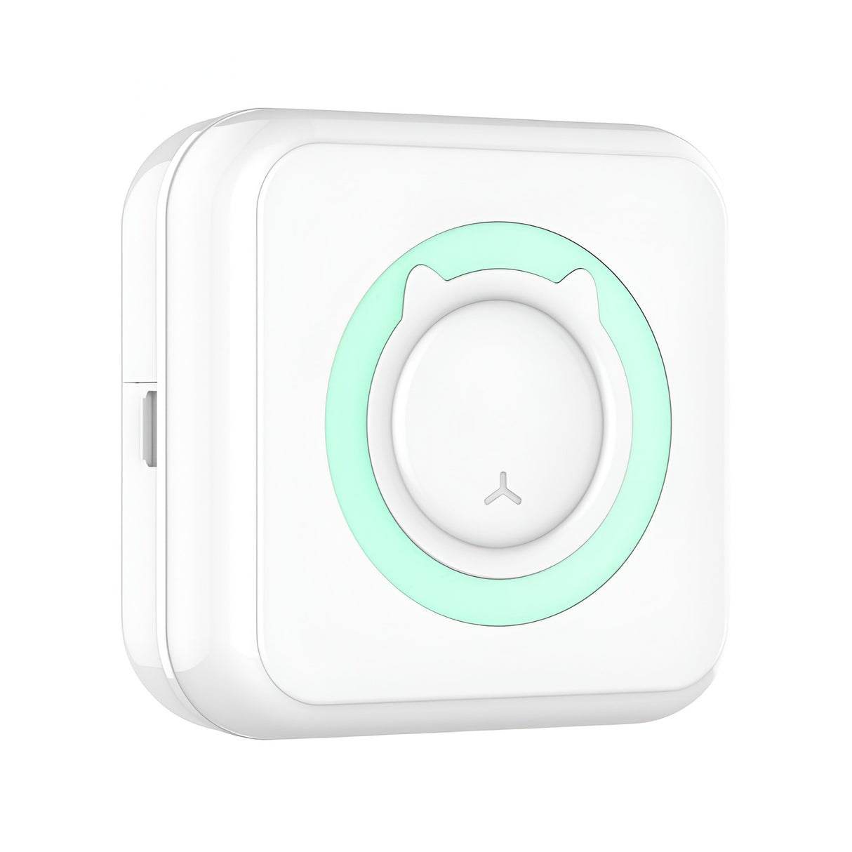 Mini Imprimanta Foto Portabila, Vivimall, 5 Role de Hartie Termica, 5 Role Autocolante, 3 Role Colorate, Pixuri, Incarcare USB, Model Pisica, Alb Verde - vivimall.ro