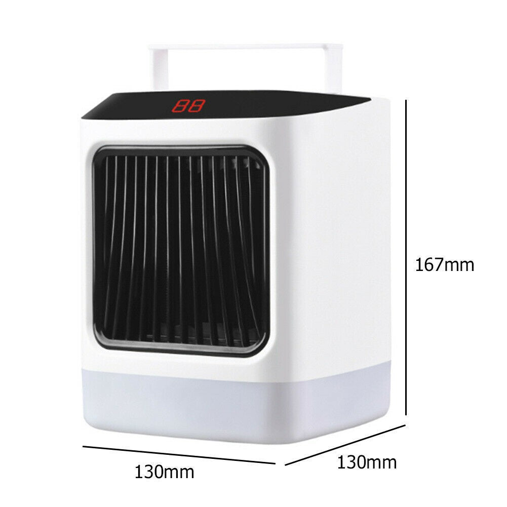 Mini incalzitor portabil Vivimall cu telecomanda, afisaj digital, sincronizare inteligenta, lumina de noapte colorata - vivimall.ro