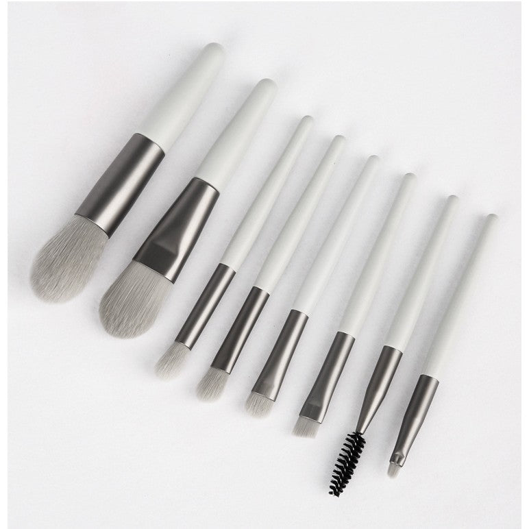 Mini Set Portabil 8 Pensule De Machiaj Verzi - vivimall.ro