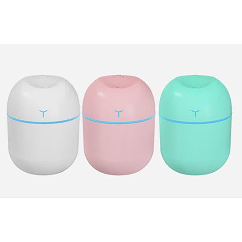 Mini Umidificator Portabil, Vivimall, 2 Moduri, Aromaterapie, Silentios, Lumina Ambientala, Incarcare USB, 220 ml, 8 x 8 x 10.3 cm, Alb - vivimall.ro