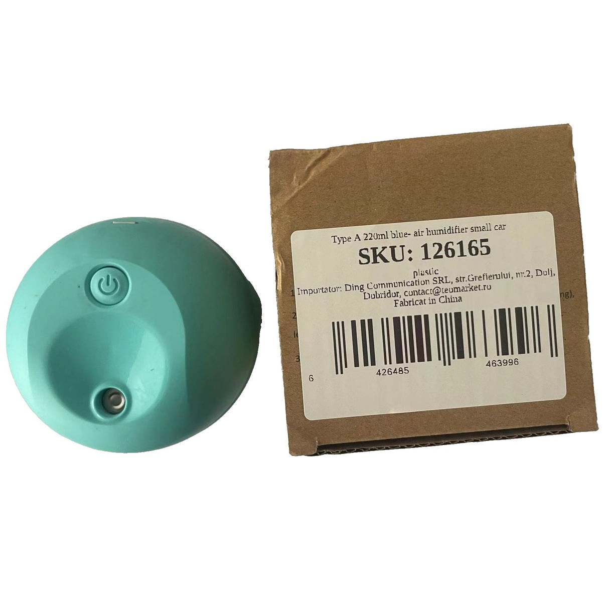 Mini Umidificator Portabil, Flippy, 2 Moduri, Aromaterapie, Silentios, Lumina Ambientala, Incarcare USB, 220 ml, 8 x 8 x 10.3 cm, Albastru - vivimall.ro