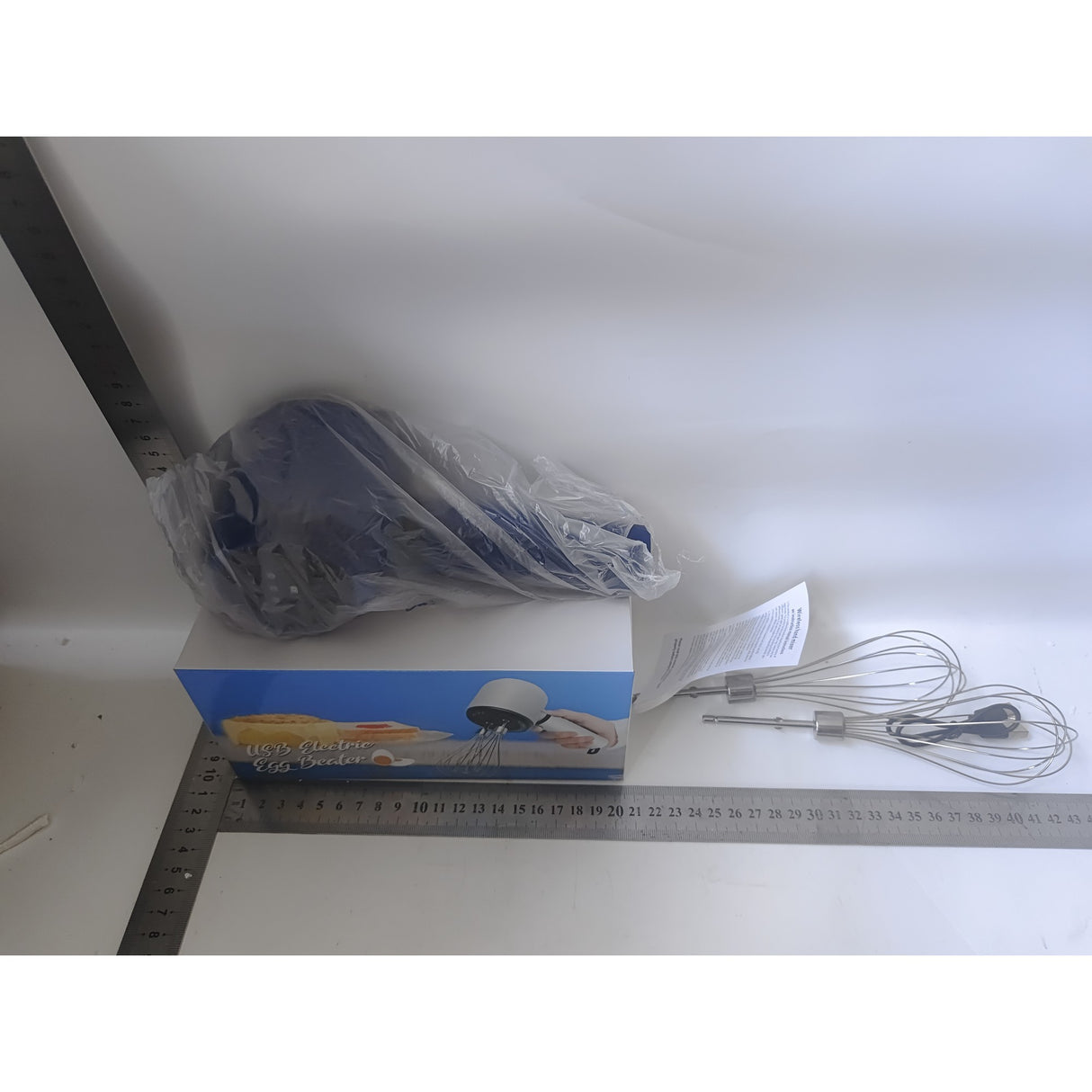 Mixer Electric fara Fir, Vivimall, Mixer pentru Oua Smantana Frisca, Maner Plastic, Usor de Utilizat si Depozitat, 20 x 8.5 x 14.5 cm, Albastru Inchis - vivimall.ro