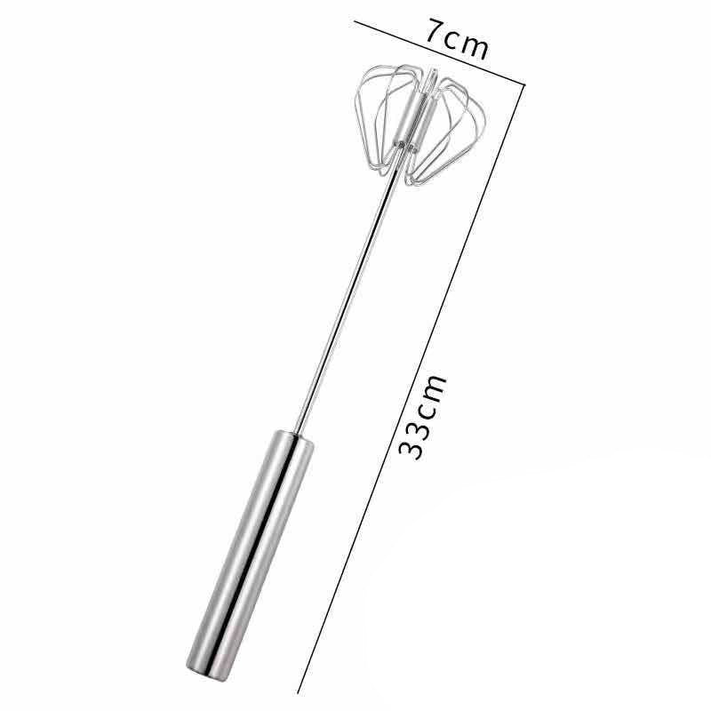 Mixer Manual, Vivimall, pentru Oua Smantana Frisca Aluat, Maner Otel Inoxidabil, Usor de Utilizat si Depozitat, 33 x 7 cm Argintiu - vivimall.ro