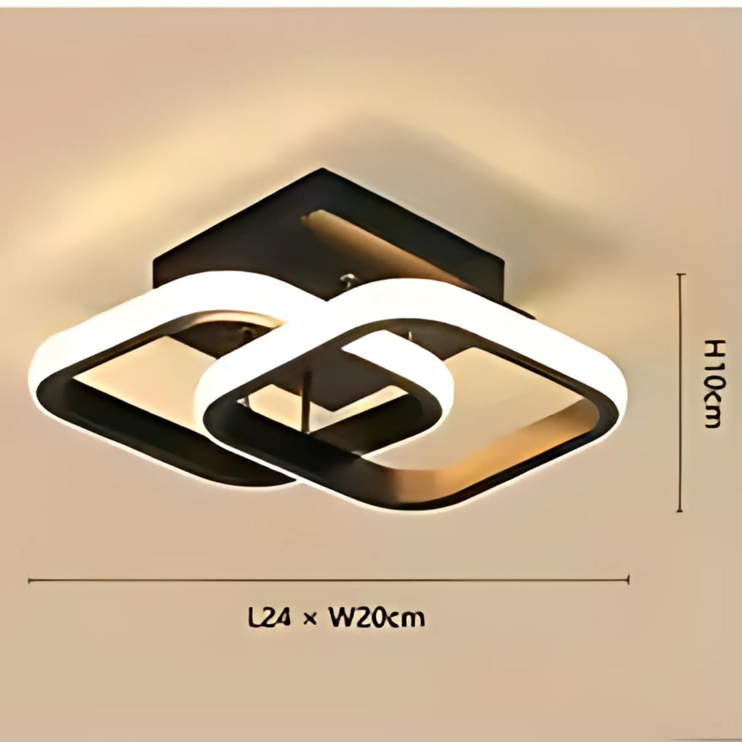 Lustra Led Vertex Matrix Romburi Suprapuse, 2 Romburi, Lumina Rece/Calda/Neutra - vivimall.ro