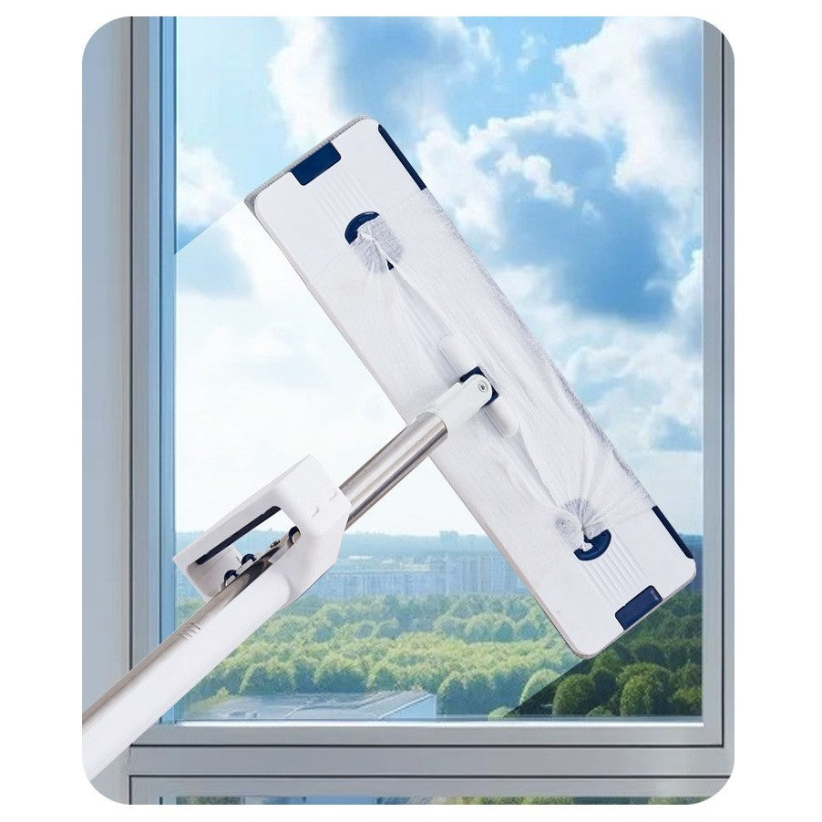 Mop Plat, Vivimall, cu Galeata Pliabila, 2 Rezerve din Microfibra, 127 cm Tija Telescopica, Utilizare Umeda/Uscata, Recipient Lichid, Gri - vivimall.ro