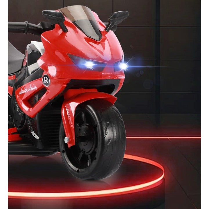 Motocicletă Electrică cu 3 Roti, Vivimall, Acumulator Încarcare, Anti-Rasturnare, Lumini, Sunete, Off-Road, Baterie 6V 4.5Ah, 66x34x43cm, Rosu - vivimall.ro