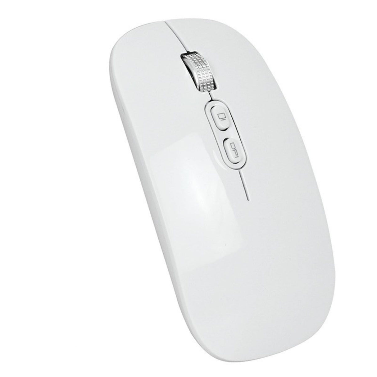 Mouse Wireless Reincarcabil, Flippy, Compatibil Windows/macOS, Bluetooth 5.1 + 2.4GHz, Silentios, DPI 800/1200/1600, Alb - vivimall.ro