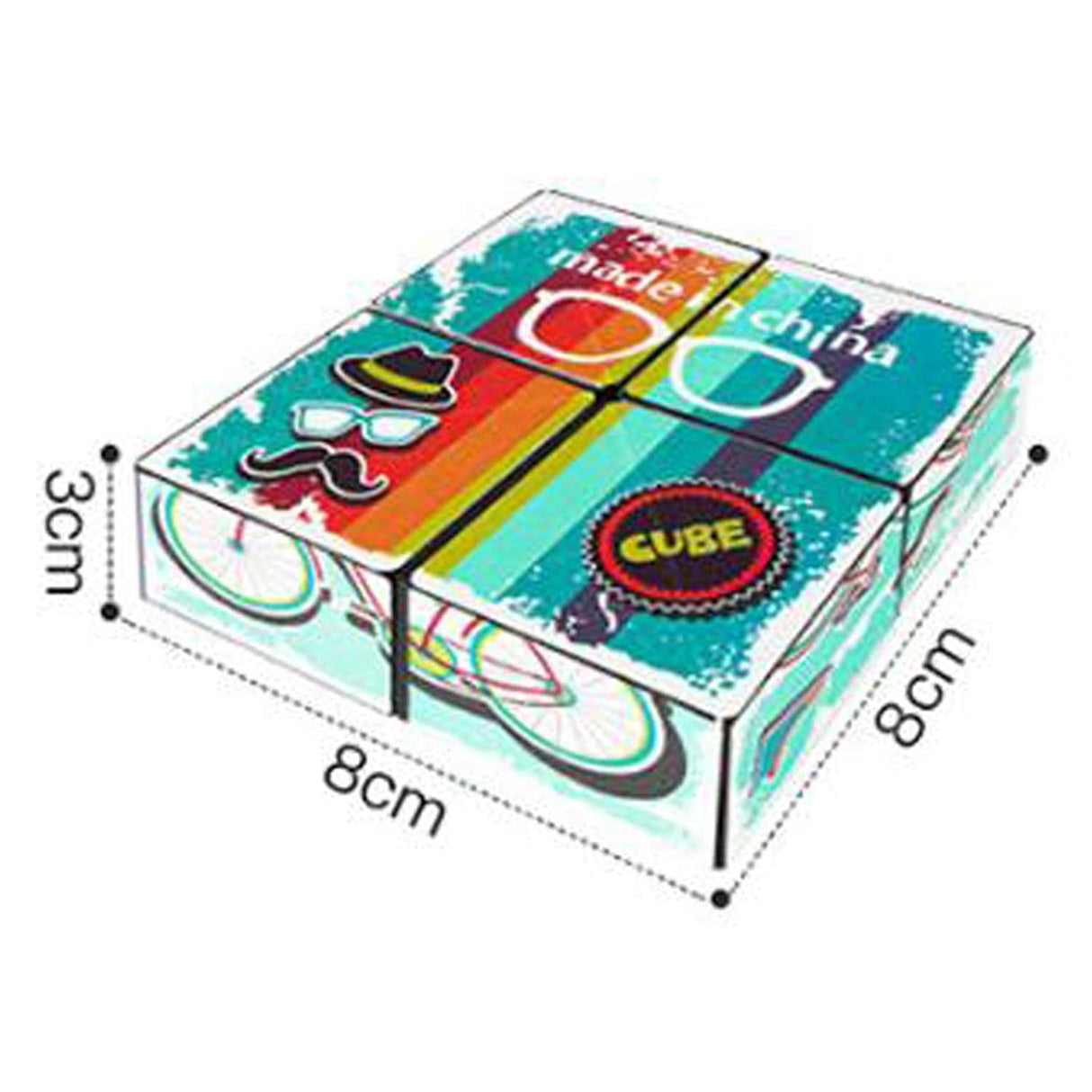 Jucarie Interactiva, Flippy, Magic Cube, Puzzle, Diferite Forme, Anti-stress, 8 x 8 x 3 cm, Multicolor