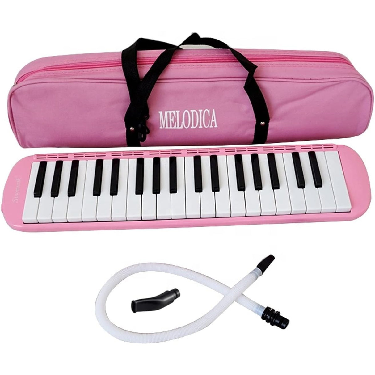 Muzicuta Melodica 32 Clape, Vivimall, din ABS, pentru Incepatori, 45 x 13 x 7 cm, Include Husa si Suflator, Roz - vivimall.ro
