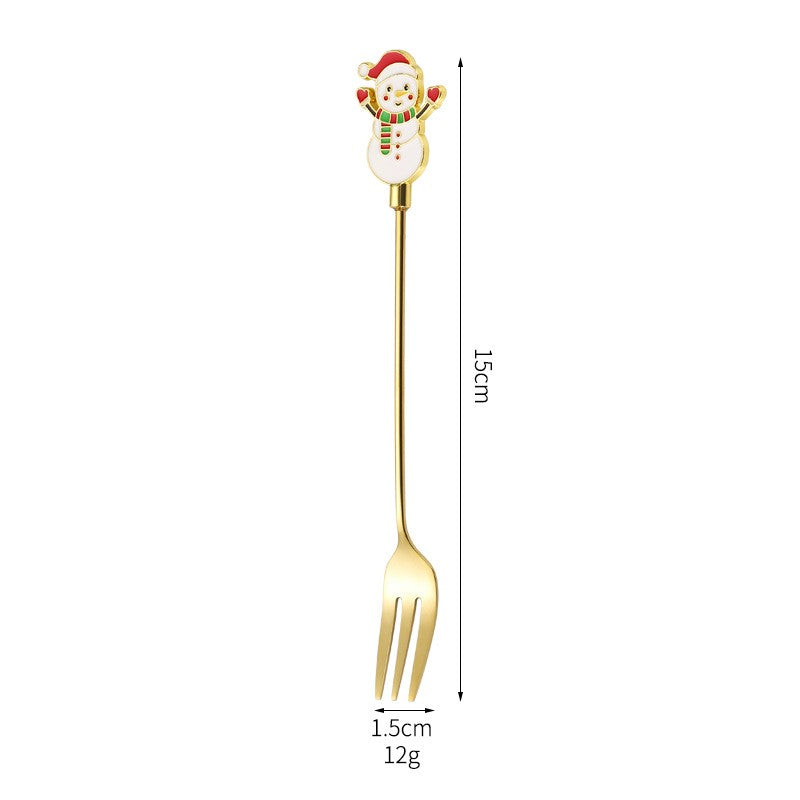 Set 4 Furculite, Flippy, Tema Craciun, Model Carry The Merry, 4 Modele, din Otel Inoxidabil, 19.5 x 16 x 2 cm, Multicolor - vivimall.ro