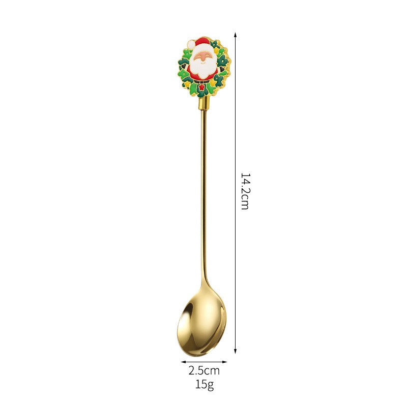 Set 4 Lingurite, Flippy, Tema Craciun, Model Carry The Merry, 4 Modele, din Otel Inoxidabil, 19.5 x 16 x 2 cm, Multicolor - vivimall.ro