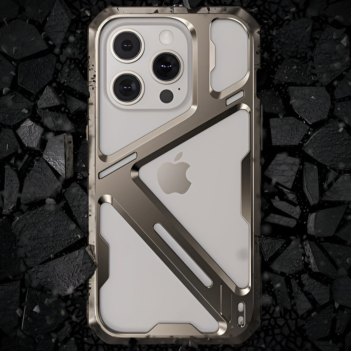 Husa de Protectie Armor Metal Compatibila cu iPhone 15 Pro, Vivimall, Antizgariere, Antisoc, Protectie Supraincalzire, Gri Metalizat - vivimall.ro