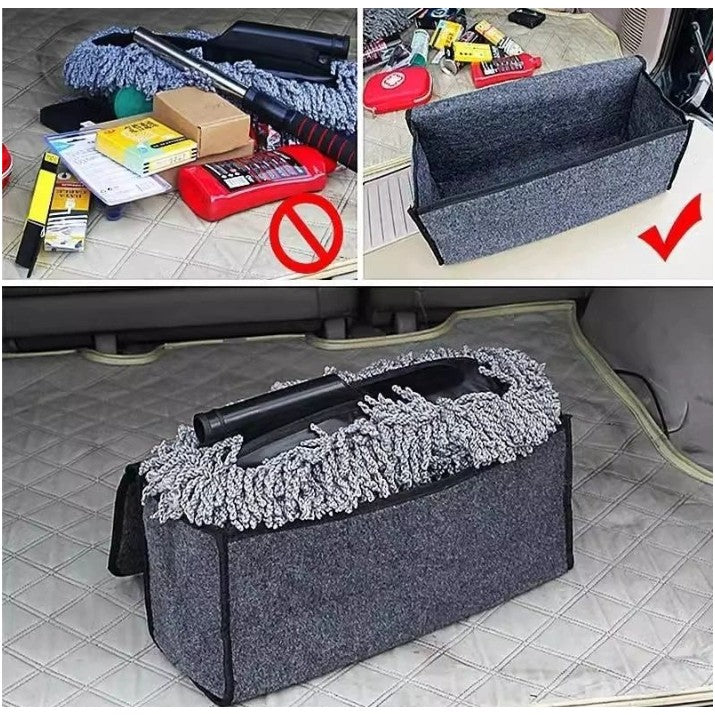 Organizator Portbagaj Auto Pliabil, Flippy, Cutie Depozitare Multifunctionala, Material Textil Non Woven, 50 x 17 x 24 cm, Gri - vivimall.ro