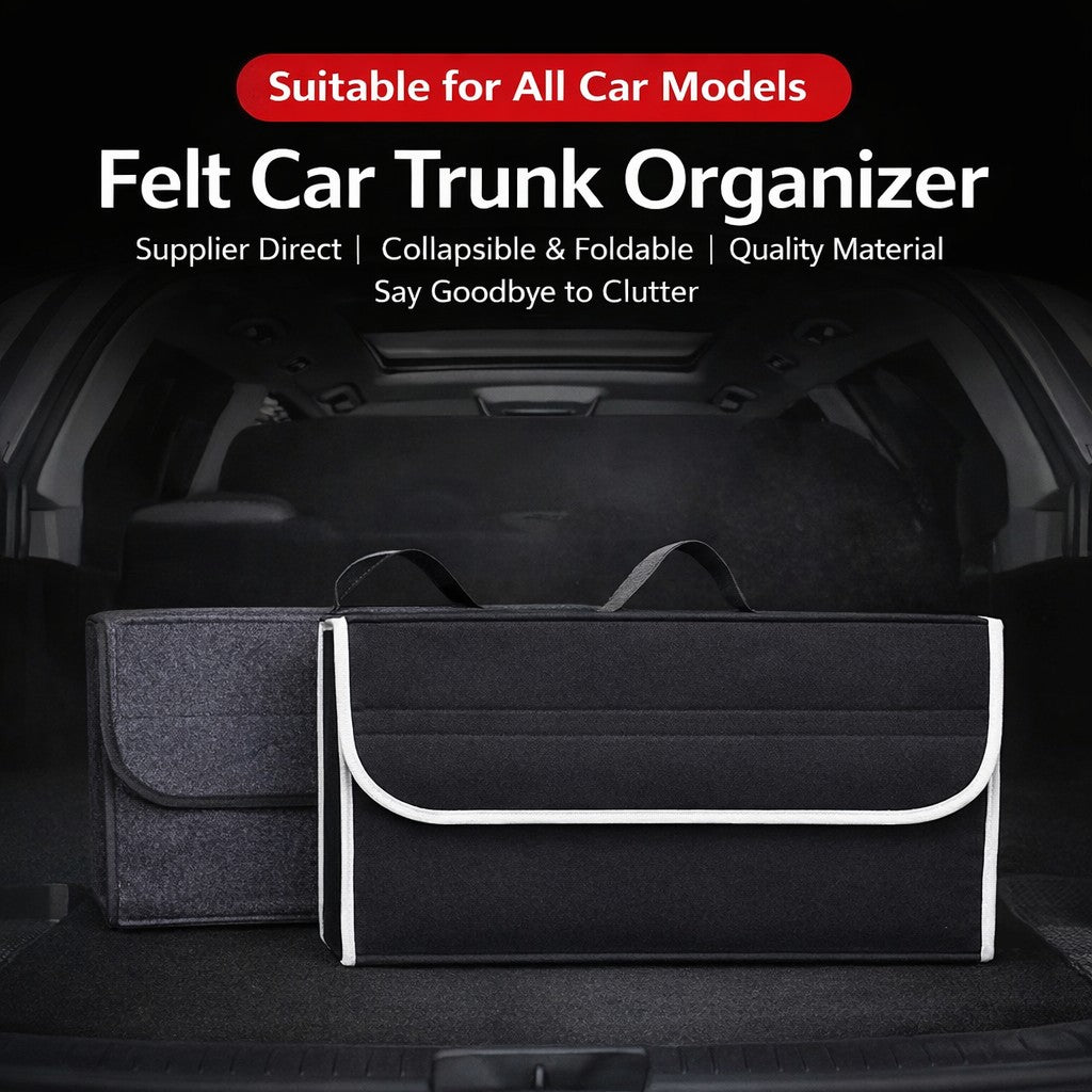 Organizator Portbagaj Auto Pliabil, Flippy, Cutie Depozitare Multifunctionala, Material Textil Non Woven, 50 x 17 x 24 cm, Negru - vivimall.ro