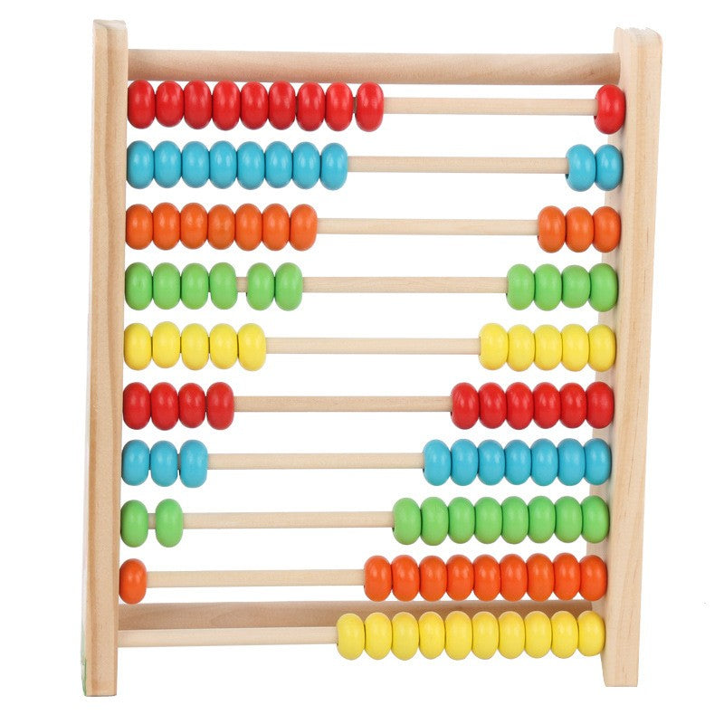 Numărătoare educativă din lemn multicolor prezentare completă, dimensiuni 24.5 x 20.5 cm, 4-6 ani