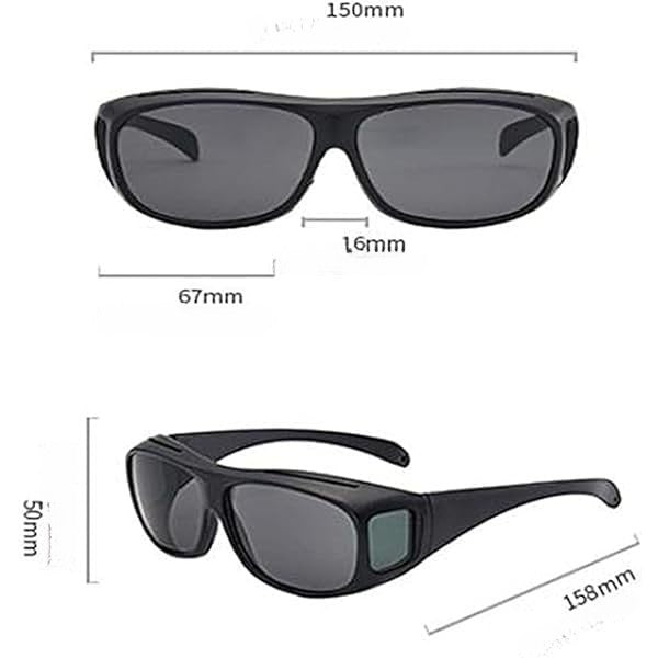 Ochelari de Soare, Vivimall, Polarizati, pentru Condus, Ciclism, cu Posibilitatea Purtarii peste Ochelarii de Vedere, 400 UV, cu Lentila Neagra pentru Protectie, Rama Neagra, 15x5 cm - vivimall.ro