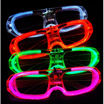 Ochelari de Petrecere cu LED, Vivimall, Model Neon, din Plastic, 3 Moduri de Iluminat, Marime Universala, Multicolor - vivimall.ro